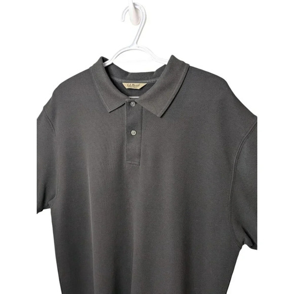 L.L. Bean Mens Wrinkle Resistant Double L Short Sleeve Black Polo - Picture 5 of 10